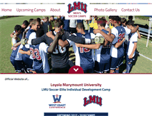 Tablet Screenshot of lmumenssoccercamps.com